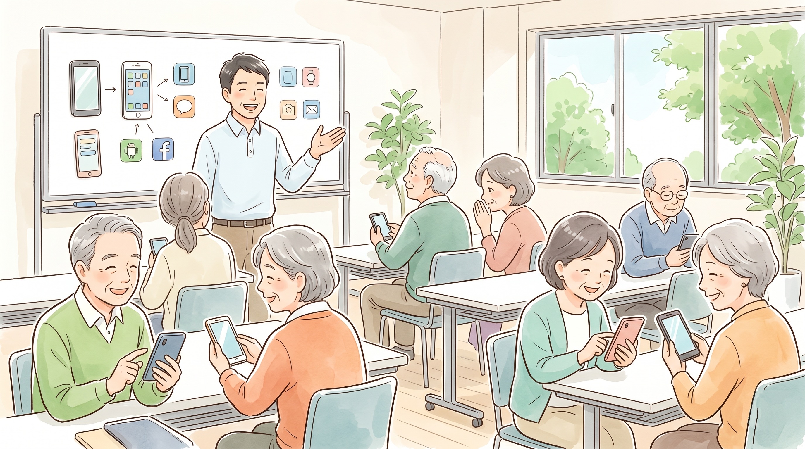 60人のLINEグループでは、お知らせが流れていく。｜スマホサークル現場日記 #01｜おやスマホ